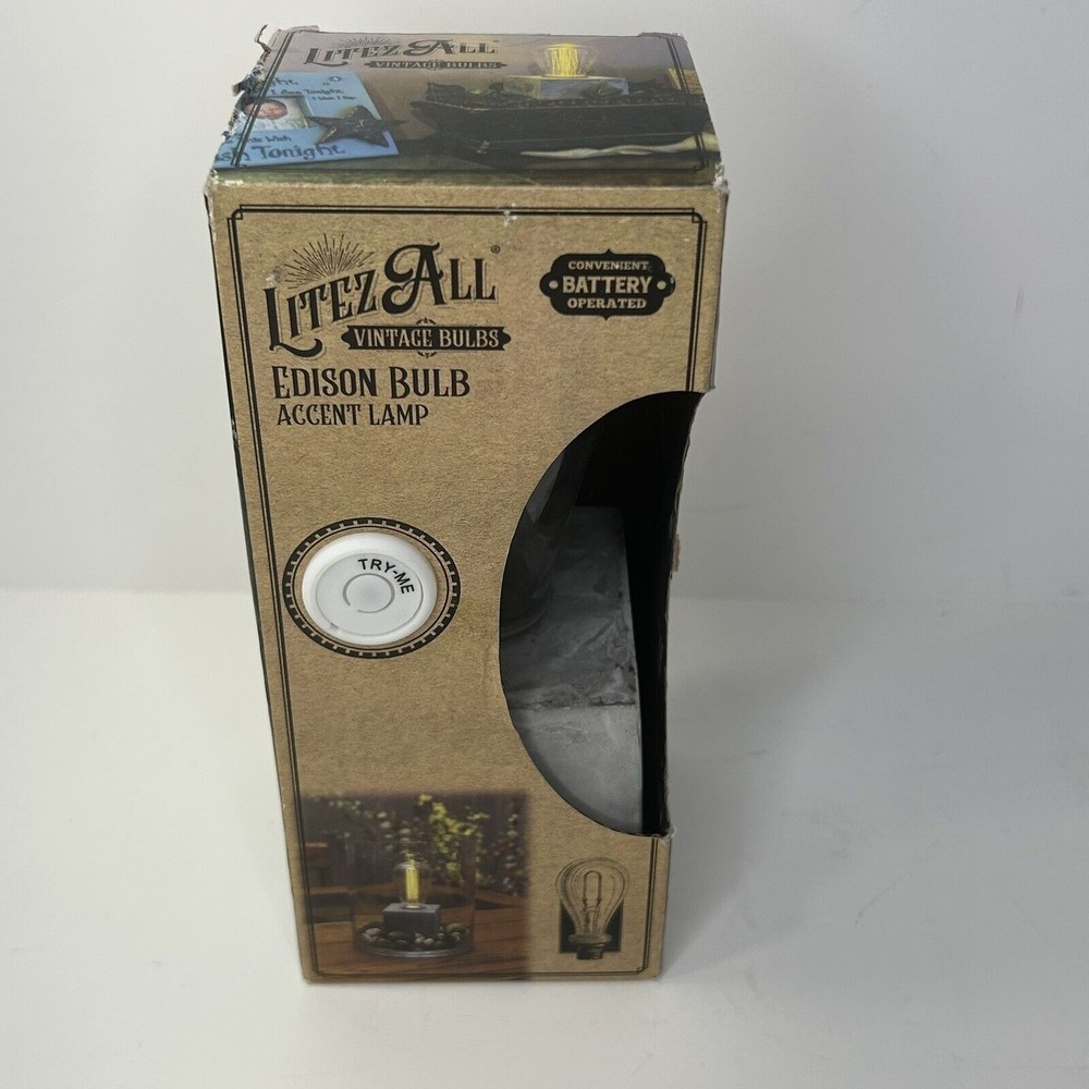 Litez All | Concrete Block Light Bulb LED Table Lamp